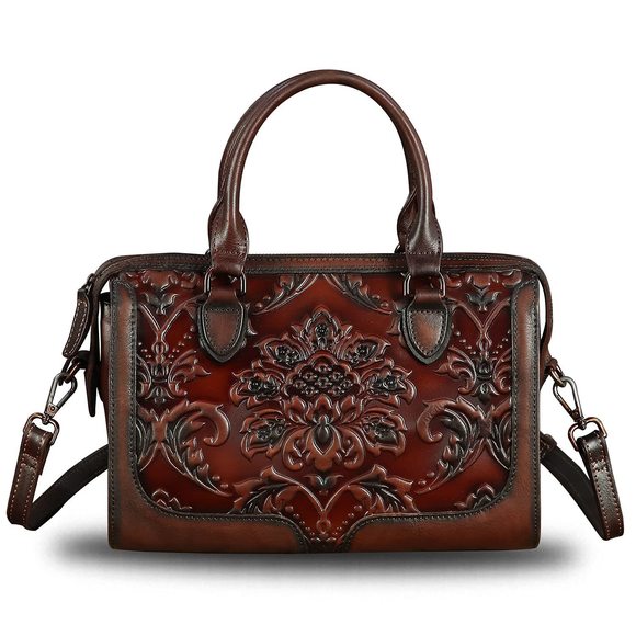 Genuine Leather Top Handle Handbag Handmade Vintage Satchel Retro xD - Picture 1 of 7